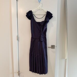 Vintage Prada Purple Silk Midi Dress